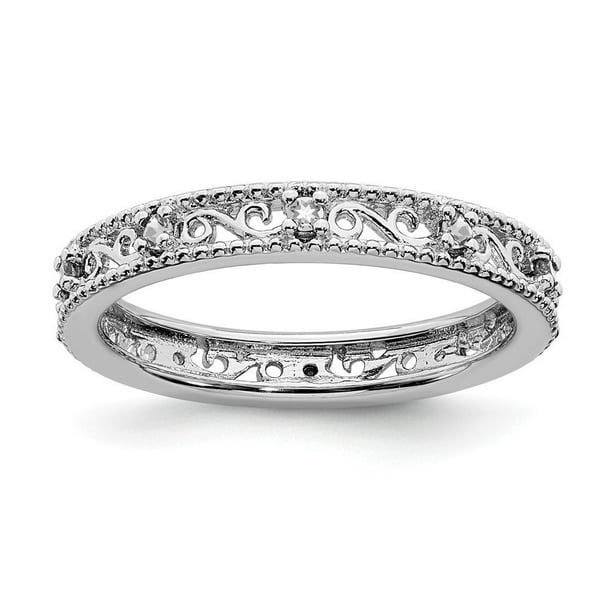 5 Sterling Silver Sterling Silver Stackable Expressions White Topaz Ring Size 5 Sterling Silver Sterling Silver Stackable Expressions White Topaz Ring Size